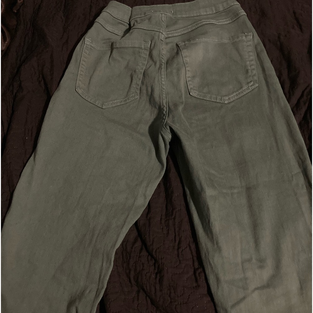 Green high waisted flares size 27